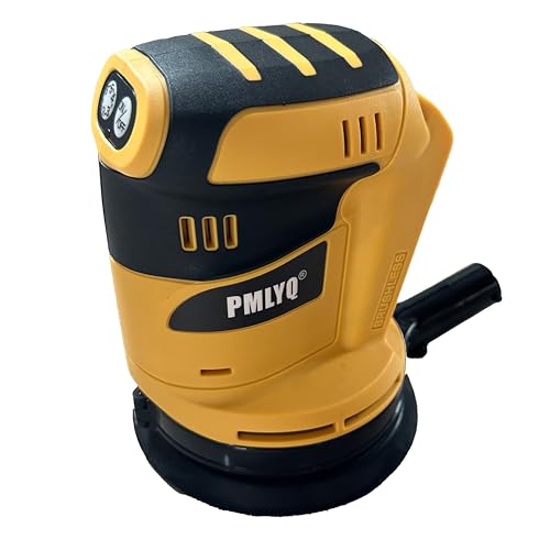 PMLYQ Brushless Motor Random Orbit Sander,6 Variable Speed Orbital Hand Sander for DEWALT 20v Battery,5” Electric Sander for Woodworking Sanding(Tool Only No Battery)