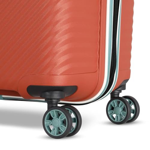 Image of American Tourister Kamiliant Cabin Luggage Polyproplyene Dual 4 Spinner Wheels Trolley Bag /Luggage,with 3 Years International Warranty 55 cm (Rust)