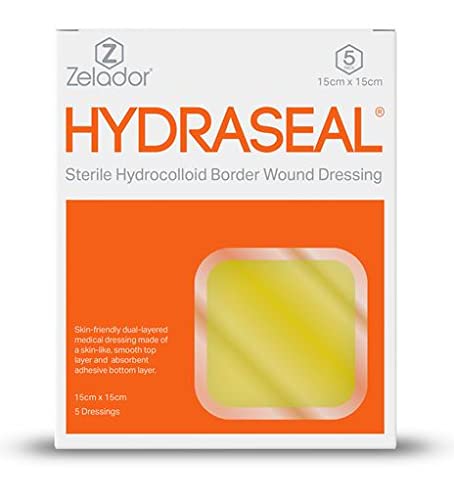 Hydrocolloid Border Wound Dressing – Waterproof, Breathable & Adhesive Patches for Faster Healing, Blister & Acne Protection – Ideal for Sensitive Skin 15x15cm x 5