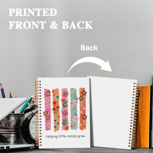Carnet à spirale pour enseignants de fleurs avec finitions soignées style bohème - 4