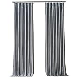 HPD HALF PRICE DRAPES Hotel Faux Silk Blackout Curtains for Bedroom 50 X 84 (1 Panel), PDCH-SBO7-84, Creative Grey