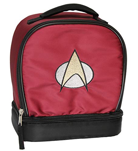 INTIMO Star Trek The Next Generation Picard Embroidered Starfleet Logo Dual Compartment Insulated Lunch Box Bag Tote