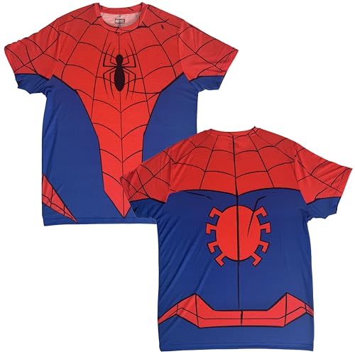 Marvel Amazing Spider-Man Cosplay Costume T-Shirt(Red,Large)