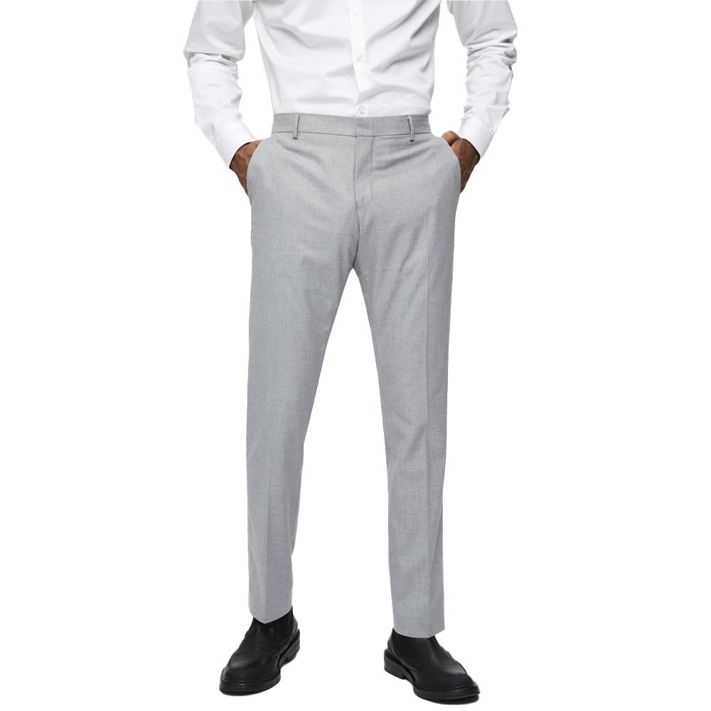 Selectedmens Shdnewone-mylologan1 Light Grey Trs Noos Suit Trousers