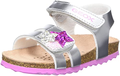 Geox Bébé Fille B Sandal Chalki Girl Sandales, Silver, 22 EU