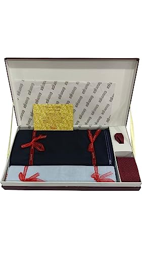 Image of Raymond Men's Unstitched 3.25 Meters Suiting Length Set with Tie, Pocket Square and Shirt Piece (All Weather Fabric,Attractive Box)