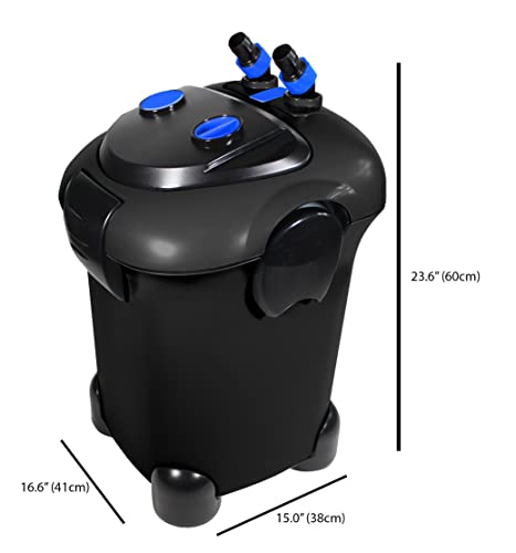 Penn-Plax Cascade Max Flow Canister Filter - 820 GPH Aquarium Filter for Tanks Up to 250+ Gallons - 360 Degree Flow Valves, Poly Fiber Pads and Bio-Sponge - Fresh & Saltwater - 16.6 x 15 x 23.6 in by Penn-Plax - Image 3