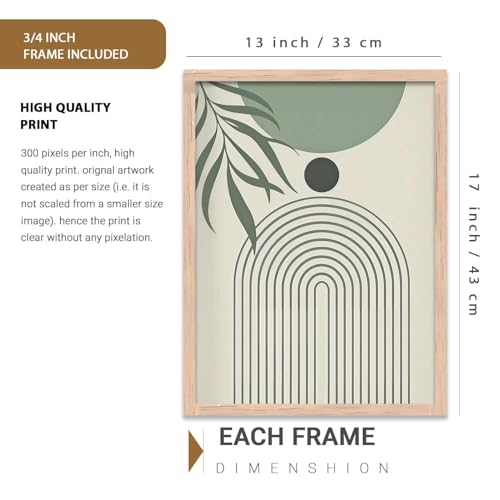 Image of kotart Boho Painting Wall Art Home Decoration Paintings With Frame For Living Room Bed Room Hotel Wall Decor Digital Reprint Set of 3 (13X17 inch)