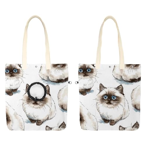 Bolsa de hombro de lona Cute Cat 5 para pasear con tu perro pequeño cómodamente 2