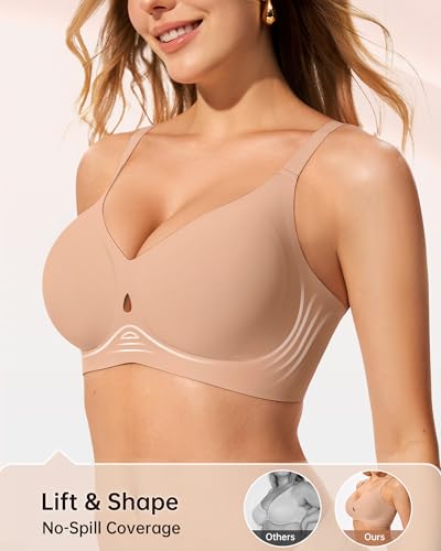Image of LetsJoli Wireless Bras for Women No Underwire Jelly Bras Seamless Push Up Full Coverage Bralettes Comfortable Everyday Bra