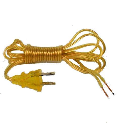 Texas LAMP Parts Replacement Table & Floor LAMP Gold Cord SPT 1 W/Plug 8 Foot Long