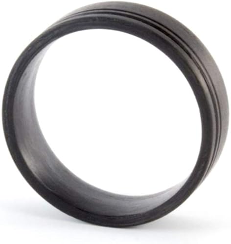 Miniatura 2 de Men's carbon fiber flat ring. Modern and industrial black wedding band. Water resistant, very durable and hypoallergenic. (00108_7N)