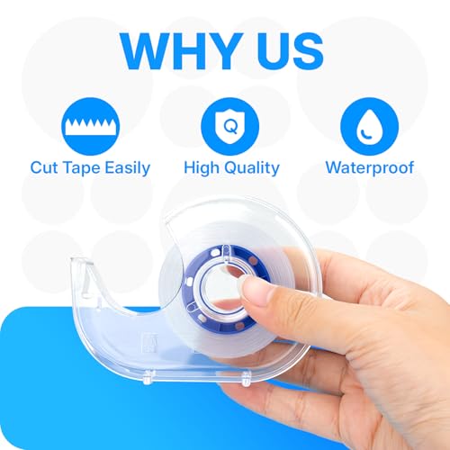 Image of OWLKELA 8 Pcs Clear Tapes, 0.7 inch x 28 yds per roll | Refillable Dispensers,Transparent Tape Refills, 1 inch Blue Core, Ideal for Home, School & Office