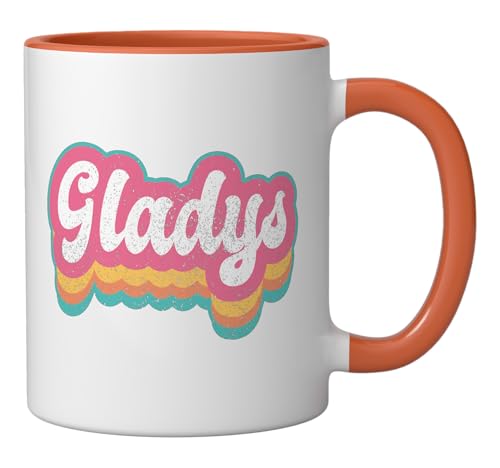 Taza cerámica personalizada vintage 70s 11oz naranja/blanca miniatura 2