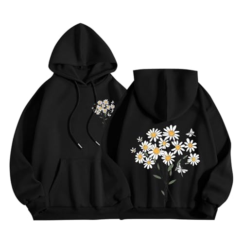 Hoodie imprimé col rond streetwear confortable pour femme active