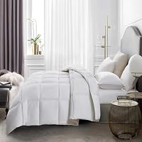 Serta Goose Feather Down Fiber Comforter Twin Size - 100% Cotton Cover Duvet Insert - Hotel Luxury Hypoallergenic Bedding Comforter All Season Medium Warmth 68 x 90 Inch White — image 10