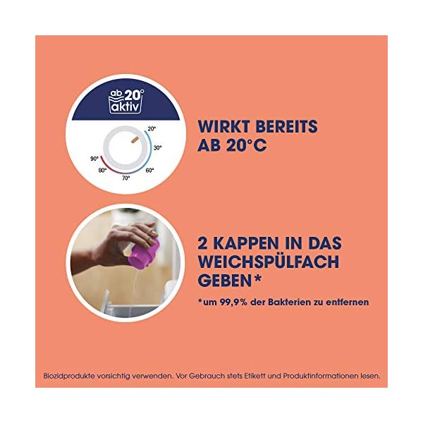 Sagrotan Wäsche-Hygienespüler Sensitiv 0% – Desinfektionsspüler für hygienisch saubere und frische Wäsche, ohne Farb… – Bild 6