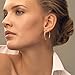 Gacimy 14K Gold Plated Hoop Earrings for Women, 14K Gold Plated Hoops with 925 Sterling Silvertone Post, Yellow Color 30mm Medium Earrings for Women