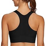 Leversic Sujetador Deportivo Mujer Alta Sujeción sin Aros con Espalda Racerback y Tirantes Ajustables | Top Deportivo con Almohadillas Extraíbles(Negro,XL)