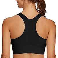Leversic Sport-BH Damen Breite Verstellbare Träger Sport-BH mit Sport-Ringerrücken Starker Halt Atmungsaktiv Gepolstert Ideal für Laufen Fitness Training Schwarz L