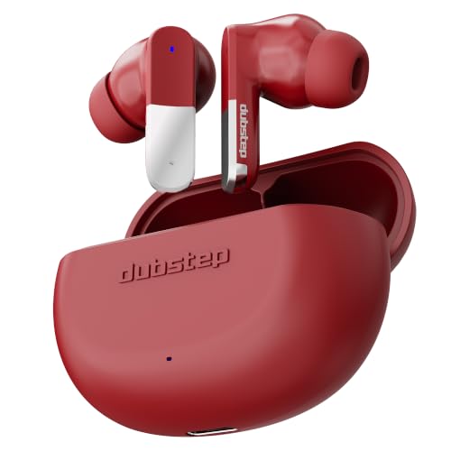 Image of Dubstep Buzz X12 TWS Earbuds, 60Hr Playtime, Bluetooth 6.0, ENC Noise Cancellation, 13mm Drivers, Game & Music Dual Mode, 40ms Low Latency, Touch Control, Quick Charge (Red)