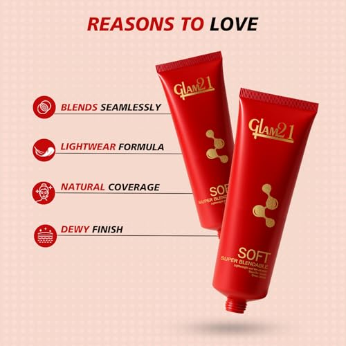 Image of Glam21 Blendable Tube Foundation | Hides Skin Imperfections, Dark Spots, Fine lines | Lightweight | Suitable for All | 6 Shades Match Indian Skin Tones | 70gm|04-Sand