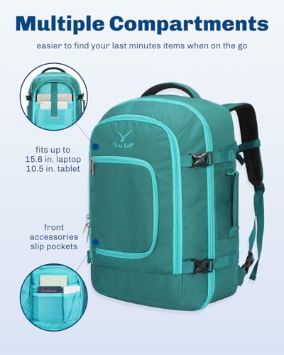 Image of Hynes Eagle Travel Backpack 40L Flight Approved Carry on Backpack Men Large Cabin Weekender Laptop Backpack Women 15.6 inches