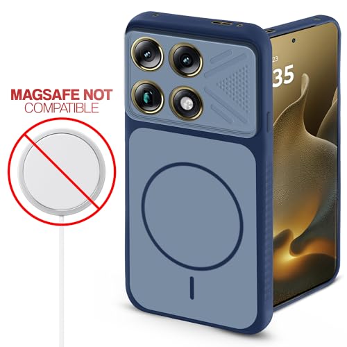 Image of Mr. Case Back Cover for Motorola Signature | Ring Design Protective Case with Camera Cut Protection | Anti Slip Grip | Shockproof Mobile Cover - Blue