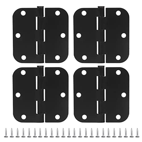 Doitool 4Pcs And Black House Left Corner Door Exterior With Interior Inch Metal Home Doors Round Rounded Furniture Stainless Residential Self Ball Hinges Hinge Duty Hardware Rust Outlet #TOP6