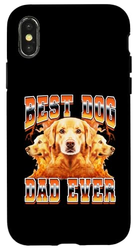 Best Dog Dad Ever Golden Retriever Dog Father's Day anni '90 Custodia per iPhone X/XS