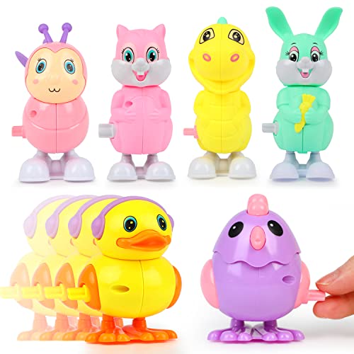 LOKIPA Easter Wind Up Toys for Kids, 6PCS Large Wind Up Easter Toys Easter Egg Hunt Easter Basket Stuffers Fillers Gift for Easter Decorations