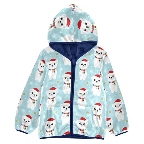 Caihoyu Lindos osos polares chaquetas suaves para niños pequeños, abrigos para niños pequeños, ropa para bebé, niño y niña, talla 3T, Lindos osos polares, 9-10 años
