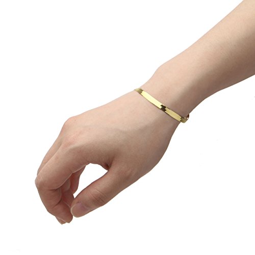 Floreo 10k Yellow Gold 4mm Super Flexible Silky Herringbone Chain Bracelet, 7"2