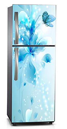 Byte Shop Decorative Abstract Sky Blue Color Flower Stylish Design and Fly Butterfly, Shiny Spark Wallpaper Sticker for Fridge Decor PCFS296 (B09JM8HC11) Amazon Price History, Amazon Price Tracker