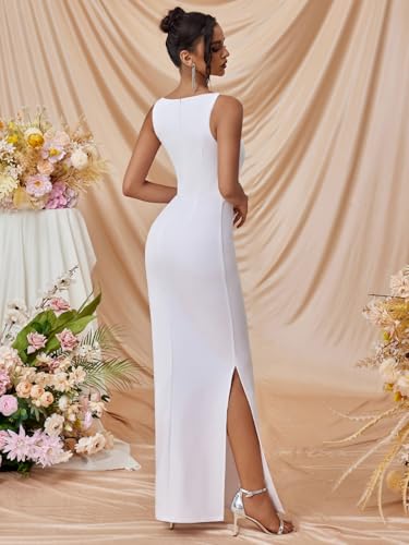 Wedding Guest Dresses for Women Formal Evening Party Year-Round Sleeveless Slim Split Evening Gowns Long Prom Dress3