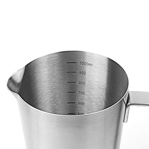 Pichet à lait doseur 1000 ML en inox avec bec verseur précis