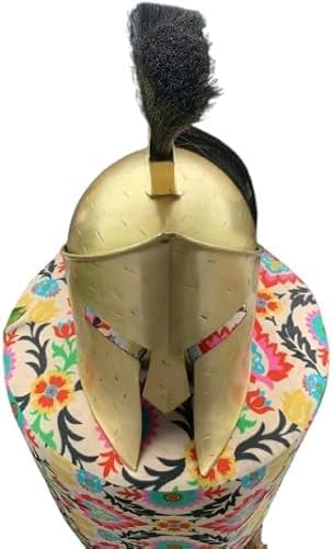 Helmet Handmade Greek Corinthian Armour with Black Crest Metal Replica Helmet for Cosplay, LARP, Halloween, Costume or Display