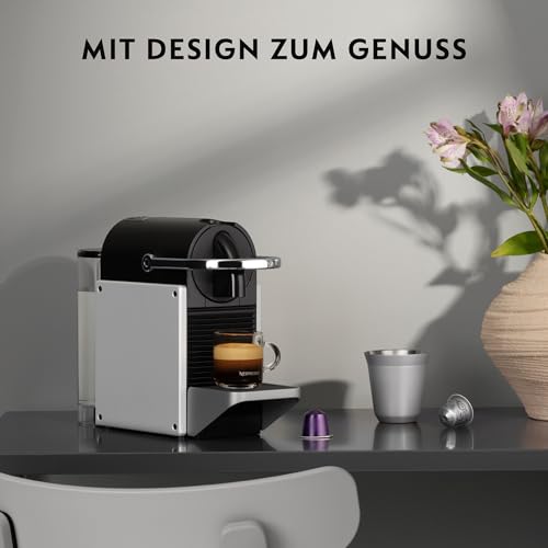 Nespresso De'Longhi Pixie EN127.S Kaffekapselmaschine, zwei Direktwahltasten, ECO-Modus, kompaktes Design, 19 Bar Drucksystem, 1260W, Silber/Schwarz 4 Nespresso De'Longhi Pixie EN127.S Kaffekapselmaschine, zwei Direktwahltasten, ECO-Modus, kompaktes Design, 19 Bar Drucksystem, 1260W, Silber/Schwarz