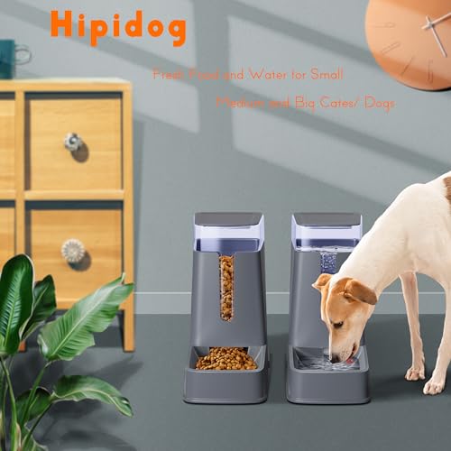 Automatischer Futterspender für Katzen und Hunde, Schwerkraft-Hundefutter- und Wasserspender-Set für kleine, mittelgroße und große Haustiere, 3,5 l x 2