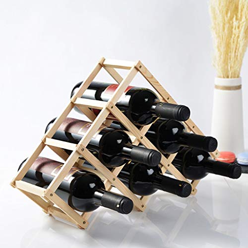 Soporte para 6 botellas de vino de madera de pino natural miniatura 1