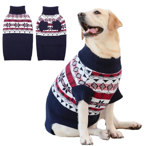 IECOii Extra Large Dog SweaterXXXXL Dog Sweater Larged Size Dog4XL Big Dog Sweater Turtleneck Knitwear Dog Cold Weather SweaterGirl and Boy Blue Dog Sweater for Doberman Great DaneXXXX Large