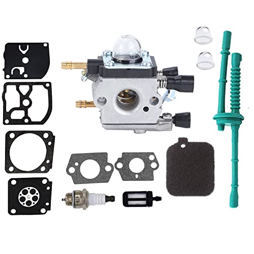 Hippotech Carburateur avec filtre à air d'amorce Ampoule de filtre à carburant Convient pour Stihl BG45 BG46 BG55 BG65 BG85 BR45C SH55 SH85 Le ventilateur...