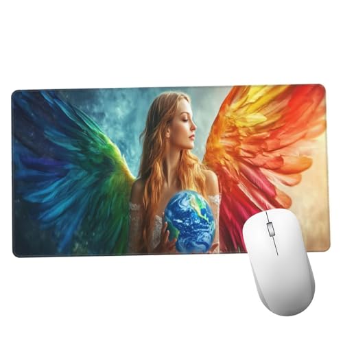 Colorido Alfombrilla Ratón 600x300x3mm Alfombrilla Raton XXL con Base de Goma Antideslizante, Accesorios Gaming Hada, Ordenador Gamer Regalos, Mouse Pad Gaming Mejora La Precisión Y La Velocida Y1282