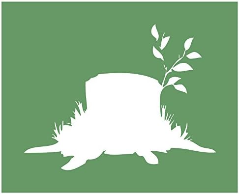 Stencil-Fairy-Stump - Detailed Tree Stump Individual Stencil from Detailed Woodland Fairy/Faerie Stencil Set! - 10-by-8.5-inch Sheet - Single Design