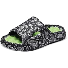 Cloud Slides for Men Women with Massage Thick Sole Cool Graphic Bandana Pillow Sandals Non-Slip Shower Bath Platform Foam Slippers for House Pool Beach