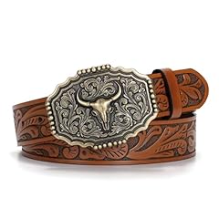 Gold Bull Buckle/ Brown