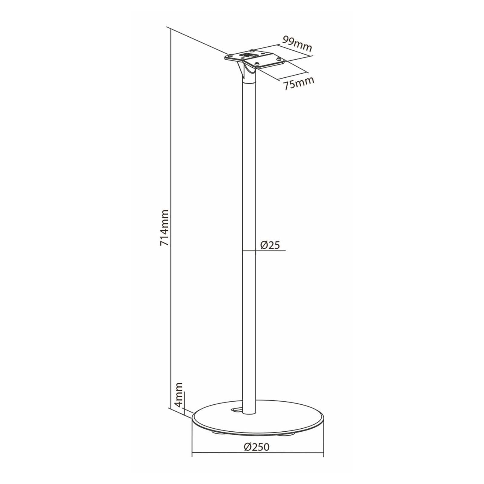NEDIS Mountage pour Haut Parleur - Compatible avec: Sonos Era300 - Support - 5 kg - Fixe - ABS/Métal - Blanc