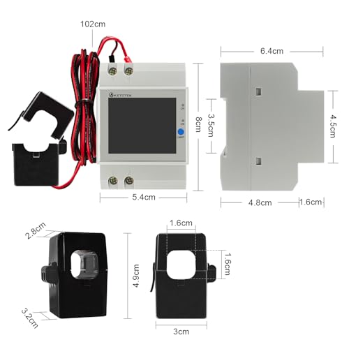 KETOTEK Power Meter Single Phase, 2 Channels, Energy Meter DIN Rail Electricity Usage Monitor with LCD, kWh Meter AC40-300V 100A, Ammeter Voltmeter with Split Core Current Transformer CT by KETOTEK - Image 8