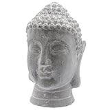 Dadeldo Living & Lifestyle Buddha Deko Beton 30cm grau Gartenfigur Gartendeko
