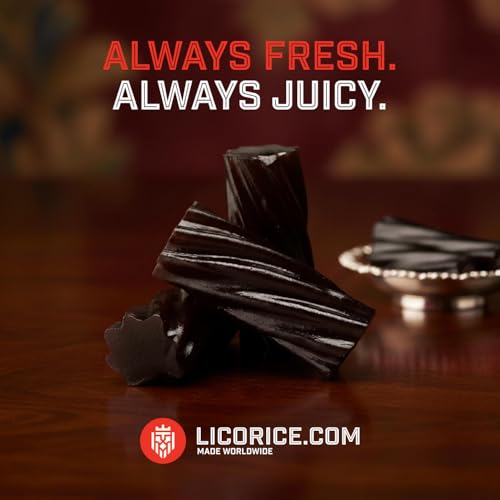 Licorice.com | Red and Black Licorice | Licorice Candy Twists | | Soft & Chewy Australian Licorice In Yummy & Sweet Strawberry Flavor | Pack of 2